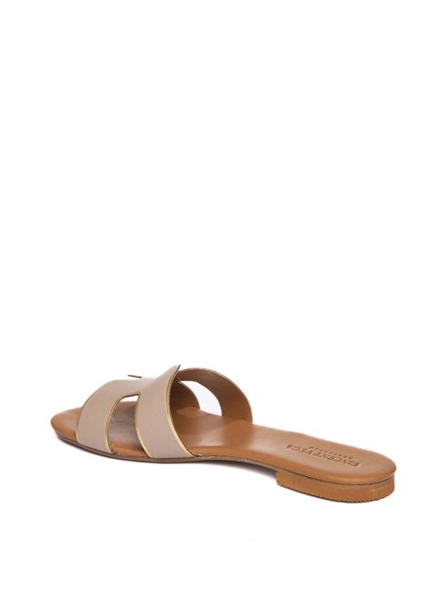 Tan leather sandal VINCENT VEGA | P106 HDLVIT-TAUPE